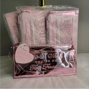 DAMN GIRL 💕 FLASH SALE ⚡️Cosmetic Case “You’re So Too Faced” NEW Pink METALLIC